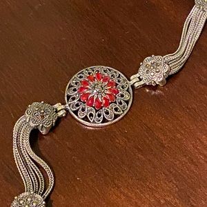 Vintage turkish cable chain medallion bracelet